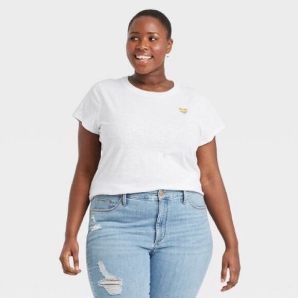 Universal Thread PRIDE Rainbow Heart Short Sleeve T-Shirt NWT Sz 2X - Picture 2 of 2